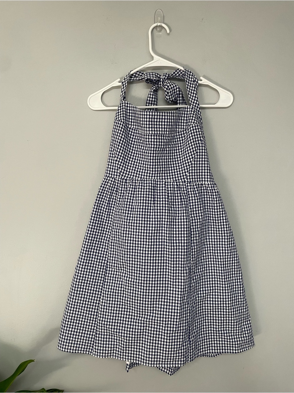 Hill House Navy and White Gingham Halter Dress